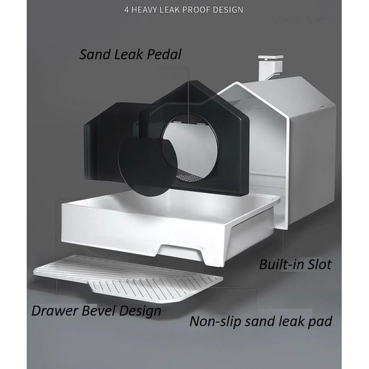 Large Cat Litter Box Full Enclosed Cat Litter Box Cat Toilet Cat Villa House Box Front Entrance Litter Box