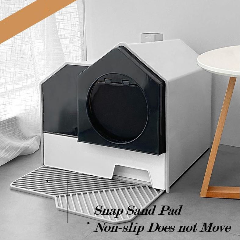 Large Cat Litter Box Full Enclosed Cat Litter Box Cat Toilet Cat Villa House Box Front Entrance Litter Box