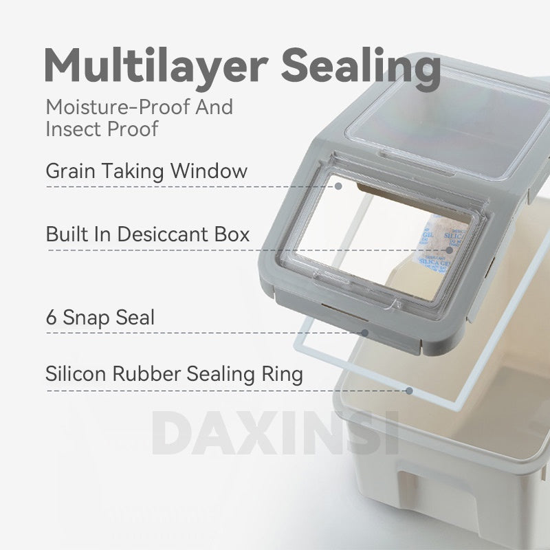 DAXINSI Pet Food Storage Container Airtight Food Container Pet Food Container Plastic Dry Food Container Dog Cat Food Storage Sealed Rice Bucket Box
