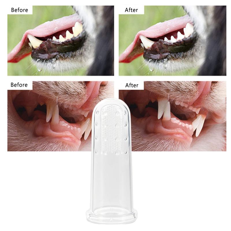 Pet Toothbrush Super Soft Pet Finger Toothbrush Dog Brush Bad Breath Tartar Teeth Care Tool Pet Cleaning Silicagel Supplies
