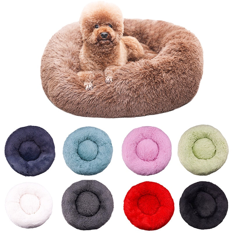Pet Dog Bed Comfortable Donut Round Dog Kennel Ultra Soft Washable Dog and Cat Cushion Bed Winter Warm Doghouse Dropshipping