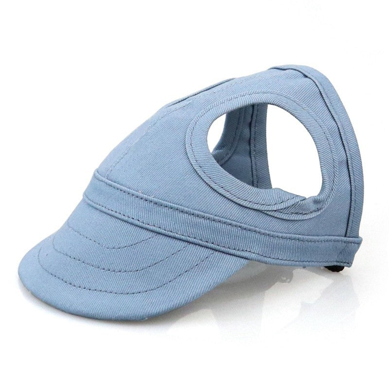 Pet Outdoor Hat Solid Colors Oxford Cloth Baseball Cap Designed Hole for Ears