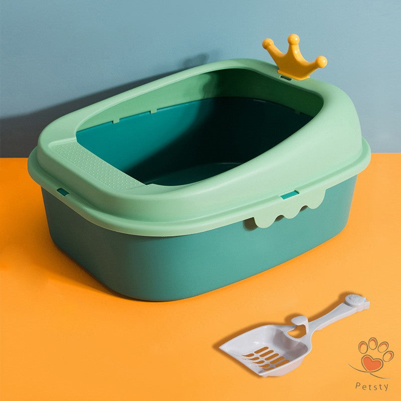 【PETSTY】Open Lid Cat Litter Box