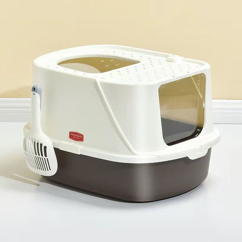 Pazazz Litter Box Semi-automatic Pet Cat Litter Box Fully Enclosed Anti-splash Litterbox