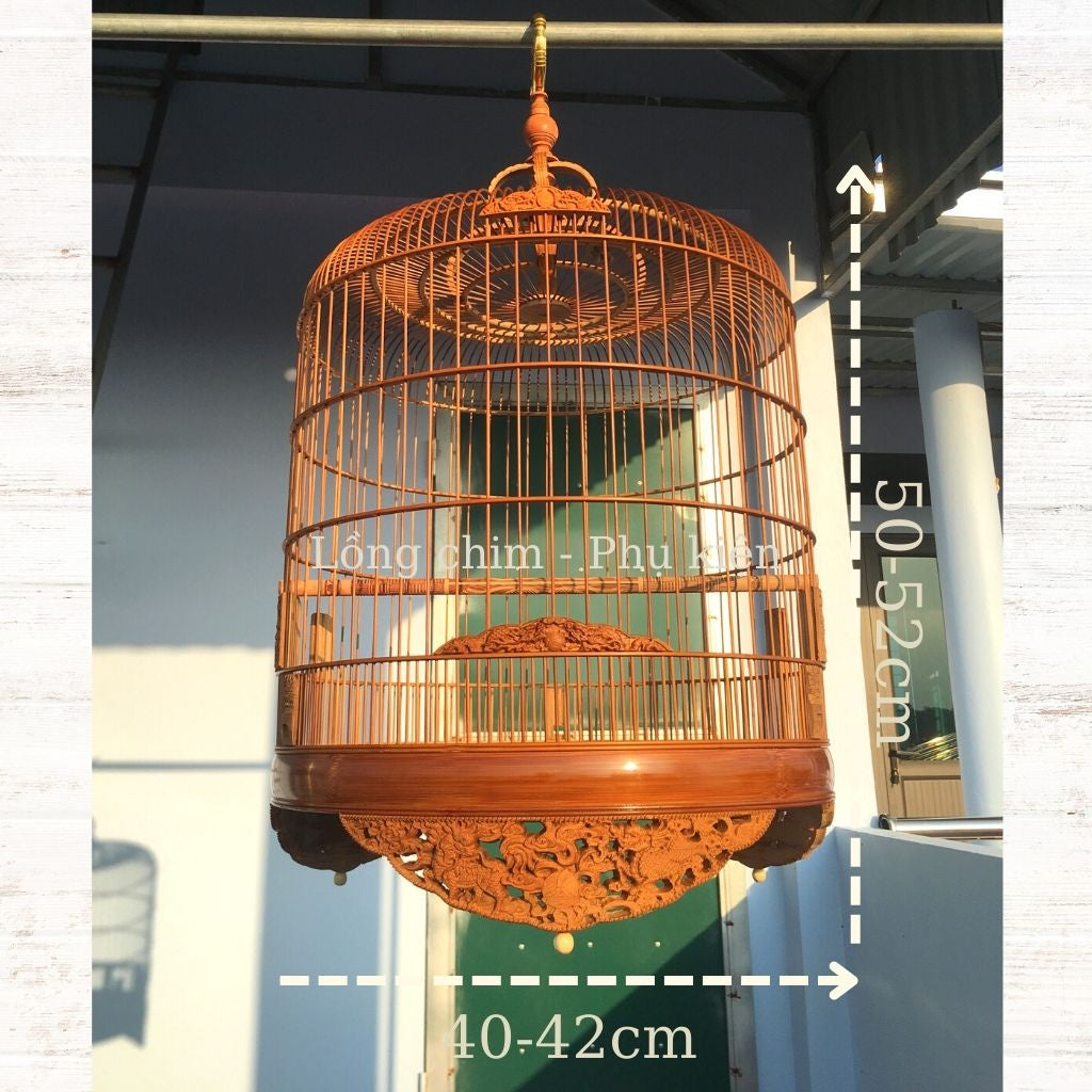 Birdcage, Bird Cage With Beautiful Motifs Old Bamboo Bird