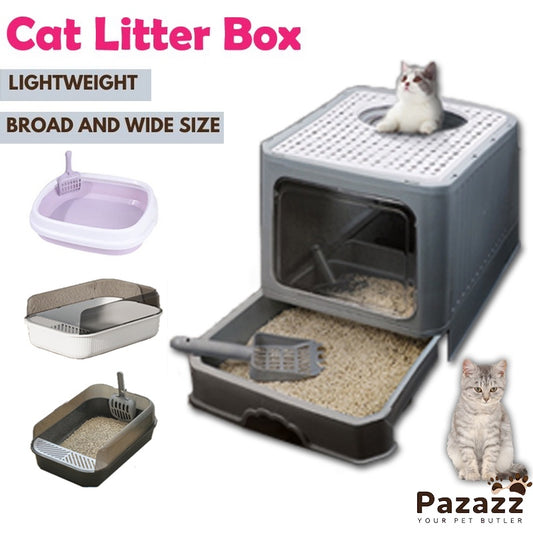 Pazazz Litter Box Semi-automatic Pet Cat Litter Box Fully Enclosed Anti-splash Litterbox