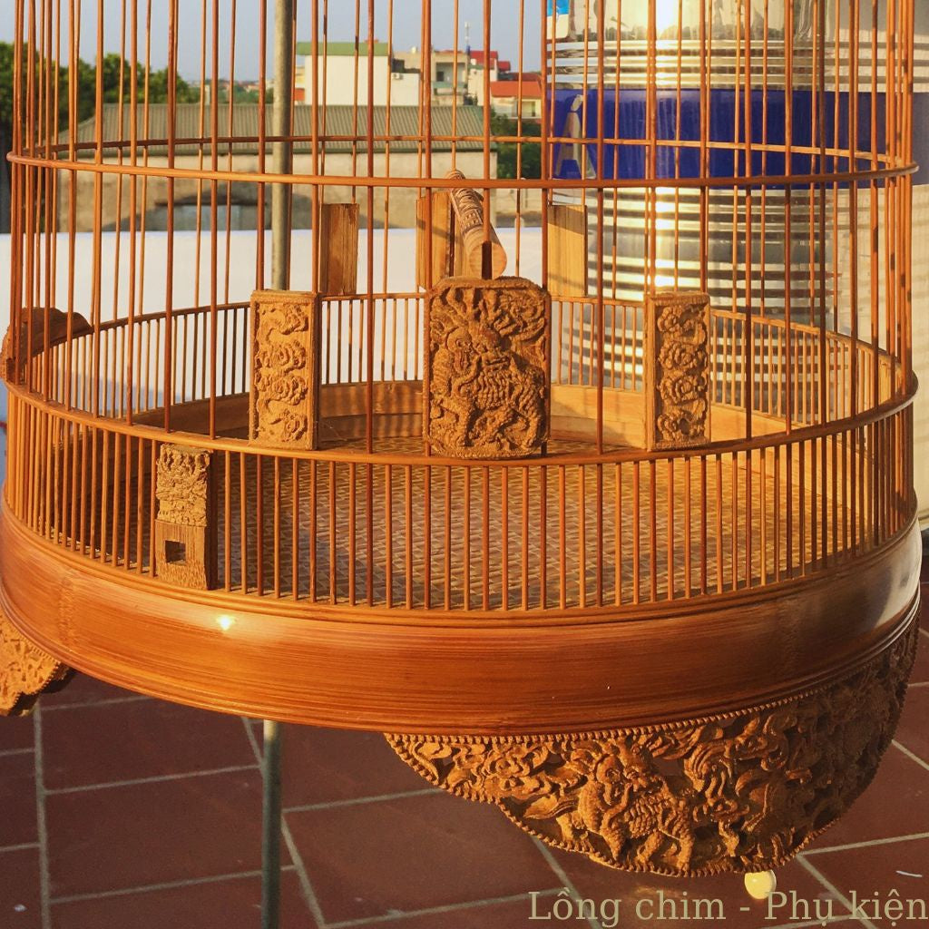 Birdcage, Bird Cage With Beautiful Motifs Old Bamboo Bird