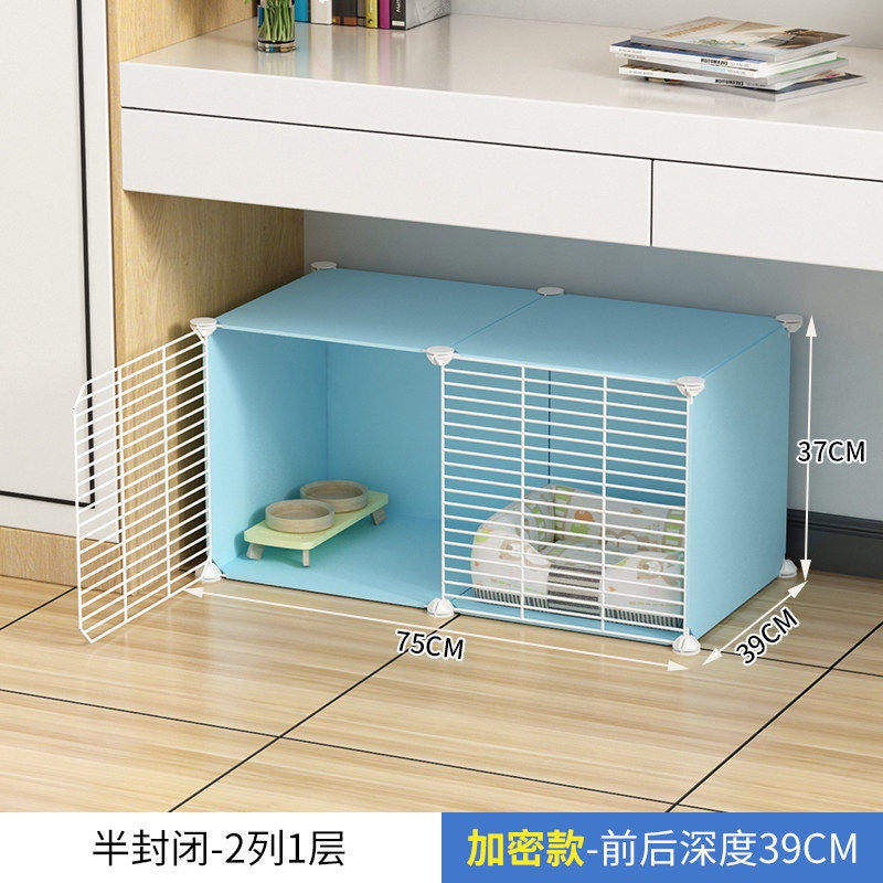 Cat Cage Home Indoor Kittens Cat House Cattery Encryption Semi-Closed Cat Cabinet Two-Layer Small Pet Cat Villa oGZ9