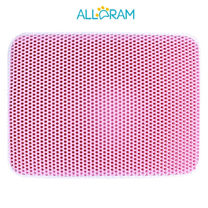 Alldram Square Cat Litter Mat  Cat Litter Mat Double Layer Waterproof Urine Proof Trapping Mat