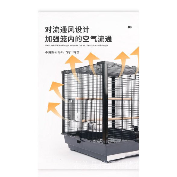 Yousou Luxury Square Aluminum Column Bird Cage Parrot Cage Tiger Skin Peony Xuanfeng Pearl Breeding Cage Spot Upgrade X0HX