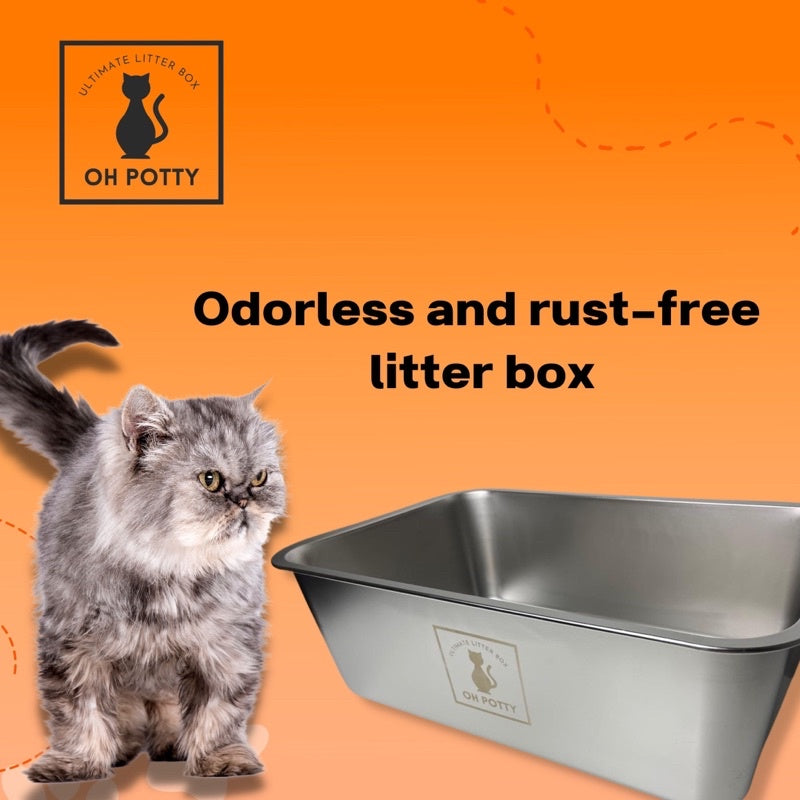 Oh Potty - Ultimate Litter Box | STAINLESS STEEL CAT LITTER BOX