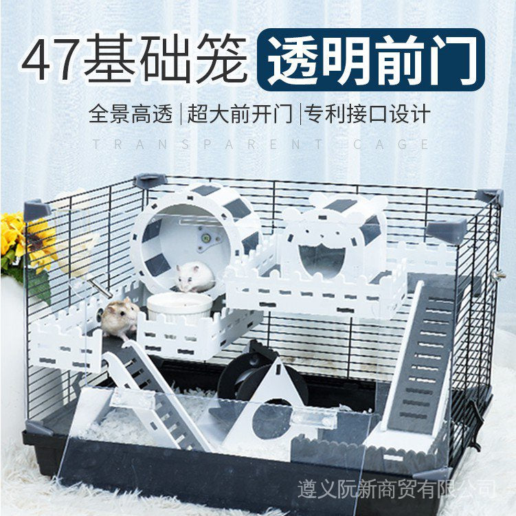 【In stock】Pet Shangtian hamster cage 47 basic cage Golden Bear super villa 60 acrylic hamster supplies set cage LUEZ