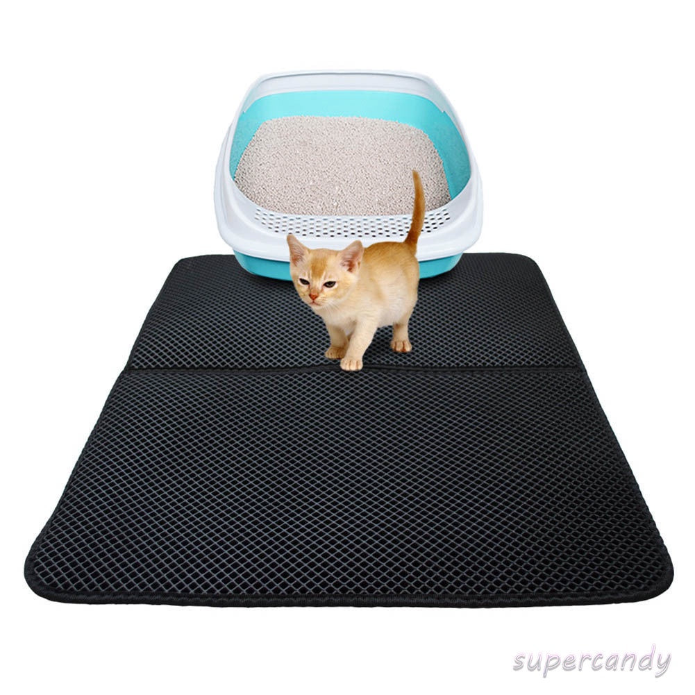 Cat Litter Mat Pad EVA Waterproof Double Layer Anti-slip Durable Trapper Bottom