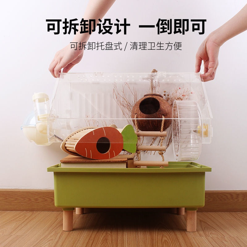 Really Cute Hamster Cage Acrylic Large Transparent With Accessories Set Dedicated Golden Silk Bear Cheap Large Acrylic Super Villa Supplies Breeding Box