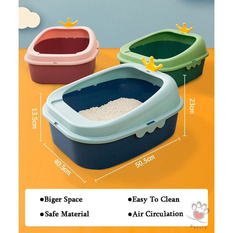 【PETSTY】Open Lid Cat Litter Box