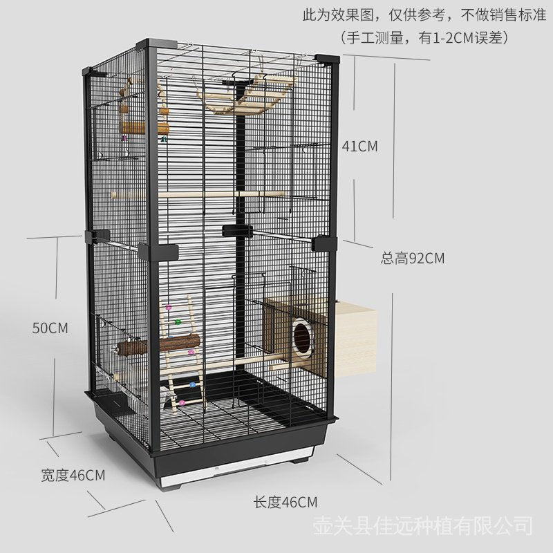 Yousou Luxury Square Aluminum Column Bird Cage Parrot Cage Tiger Skin Peony Xuanfeng Pearl Breeding Cage Spot Upgrade X0HX