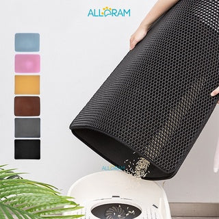 Alldram Square Cat Litter Mat  Cat Litter Mat Double Layer Waterproof Urine Proof Trapping Mat