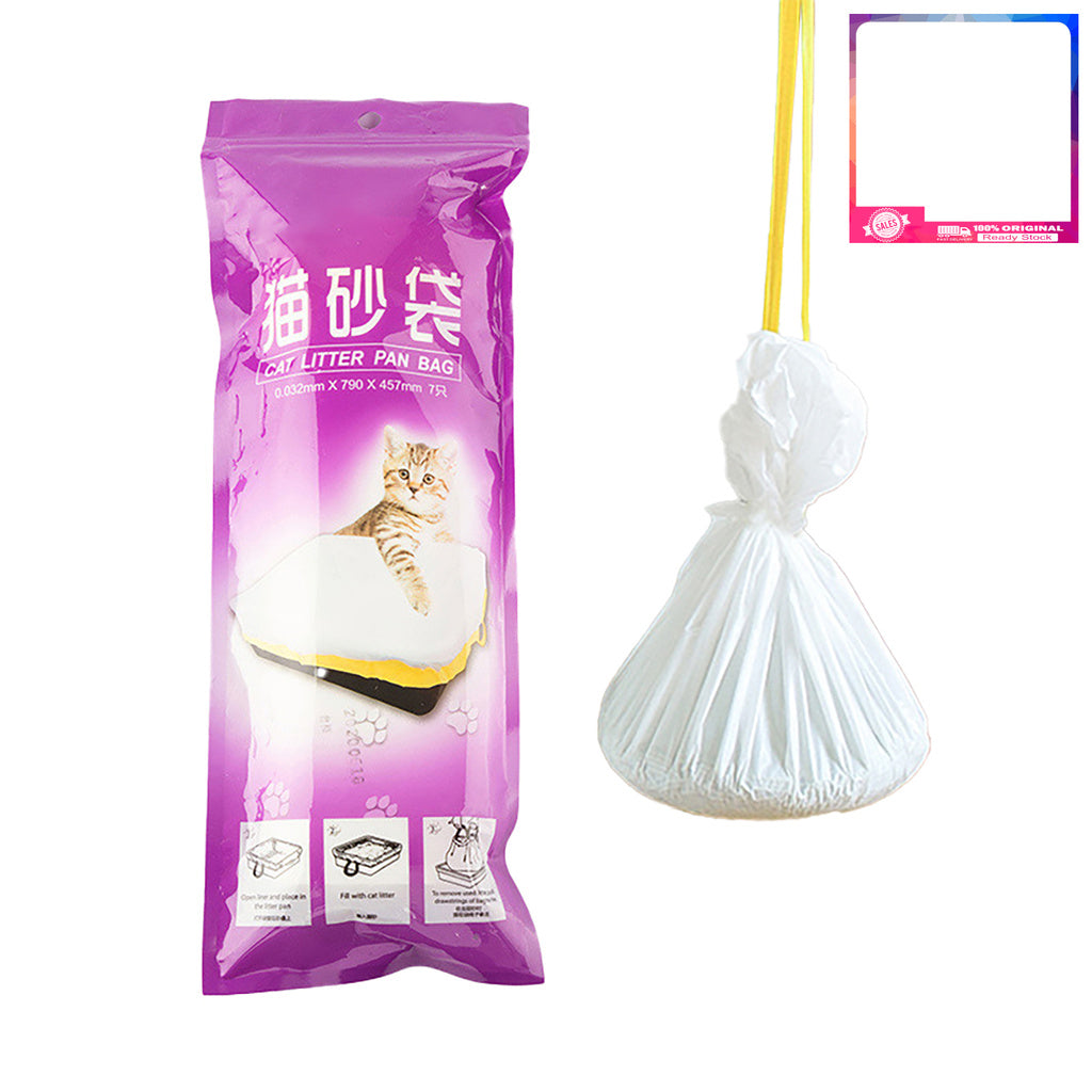 7 Pcs Litter Bag Essential Quick LDPE Pet Cat Litter Box Liners for Pet