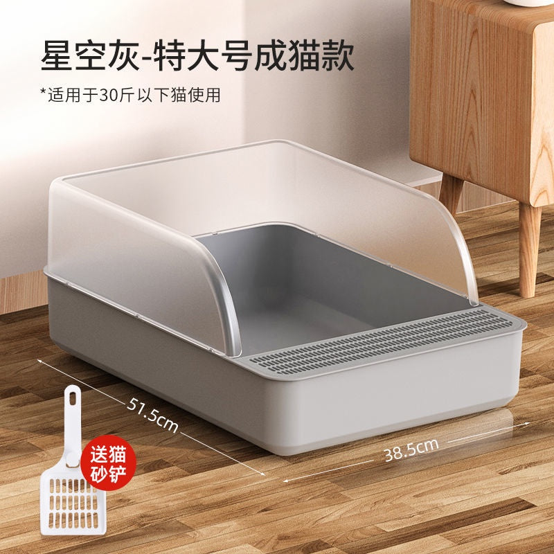 Pazazz Litter Box Semi-automatic Pet Cat Litter Box Fully Enclosed Anti-splash Litterbox