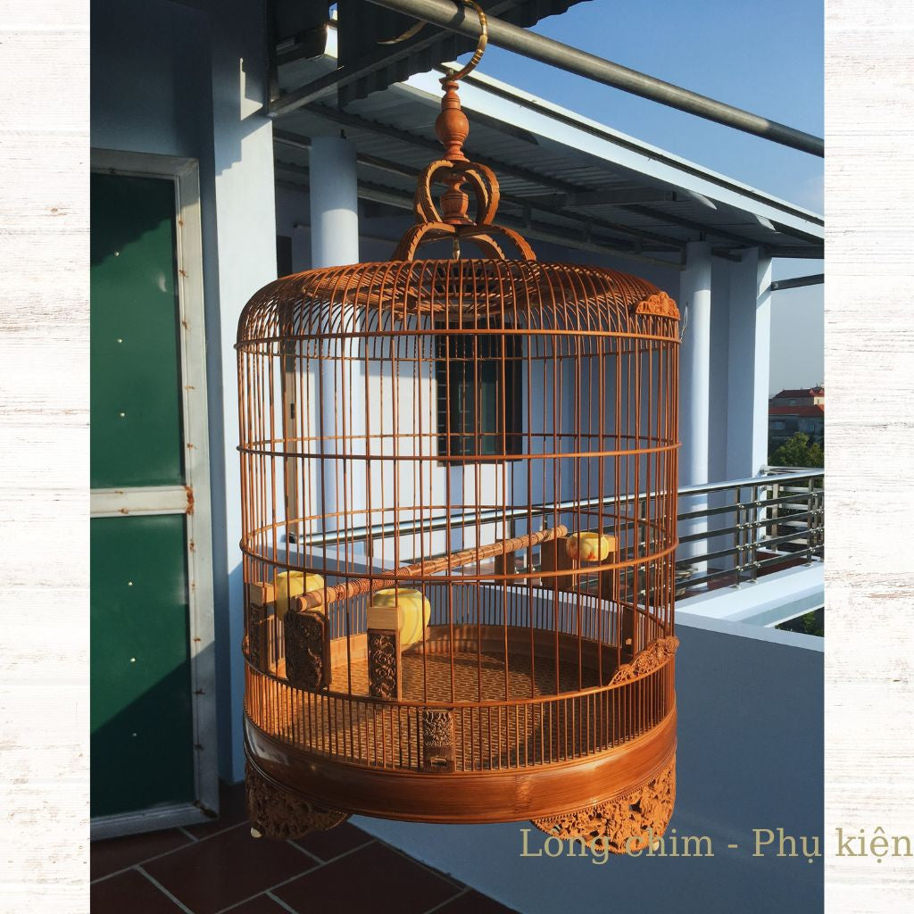 Birdcage, Bird Cage With Beautiful Motifs Old Bamboo Bird