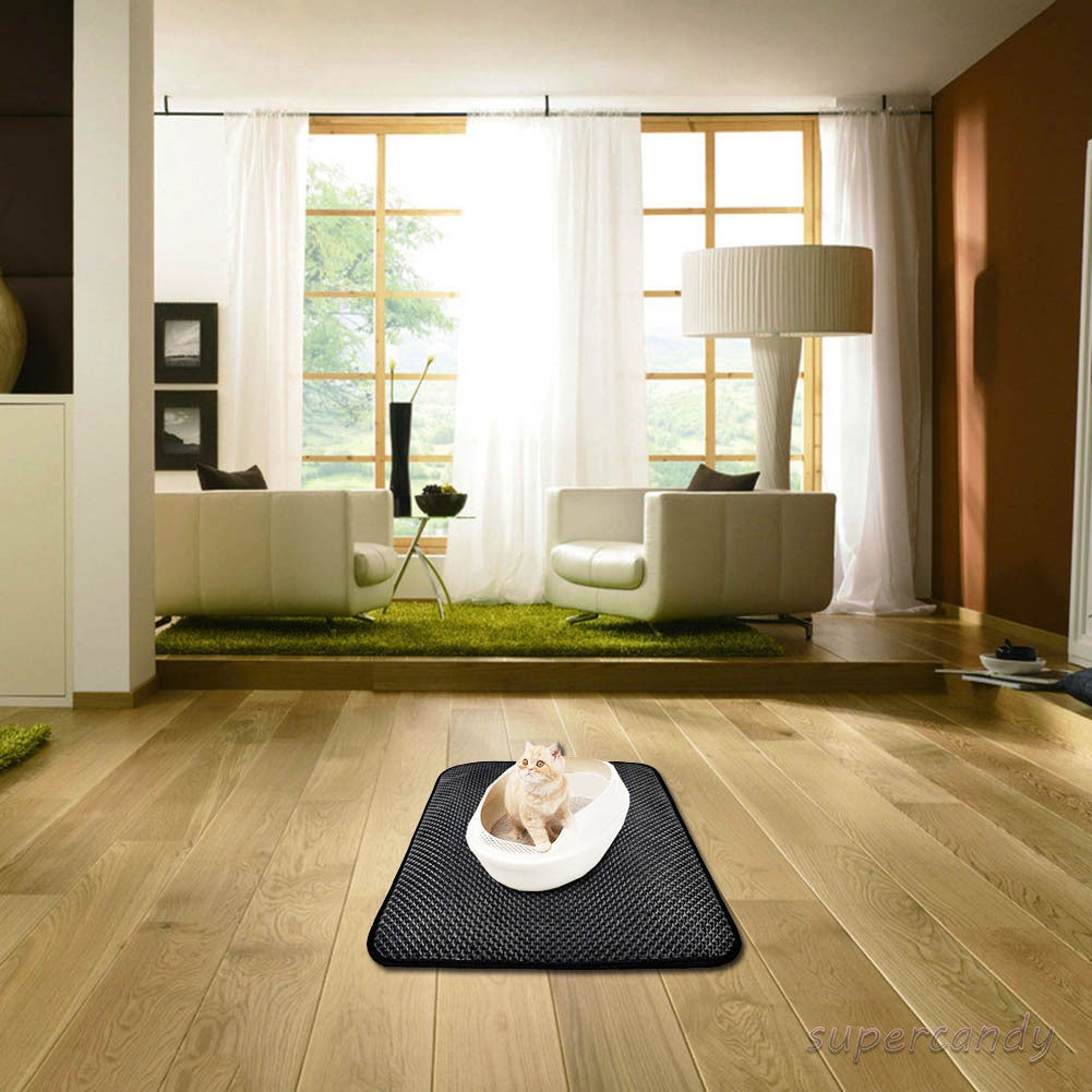 Cat Litter Mat Pad EVA Waterproof Double Layer Anti-slip Durable Trapper Bottom