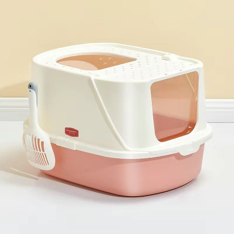 Pazazz Litter Box Semi-automatic Pet Cat Litter Box Fully Enclosed Anti-splash Litterbox