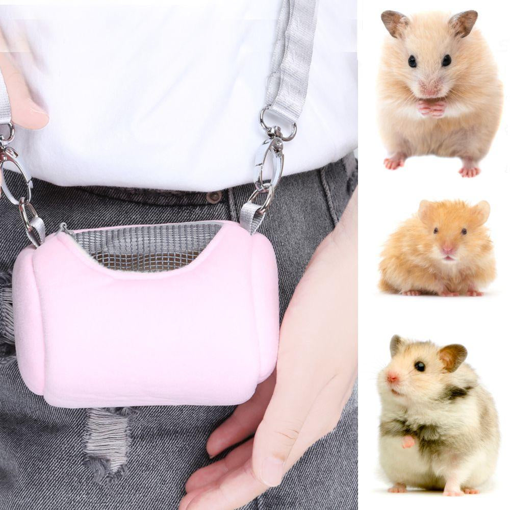 [READY STOCK] Hamster Carrier Bag Portable Breathable Hedgehog Mesh With Straps Small Pet Carrier Bag