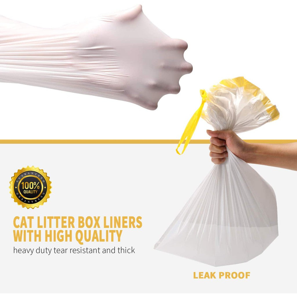 14 Liners Cat Litter Box Liners Jumbo Drawstring Kitty Litter Pan Bags Pet Cat Supplies