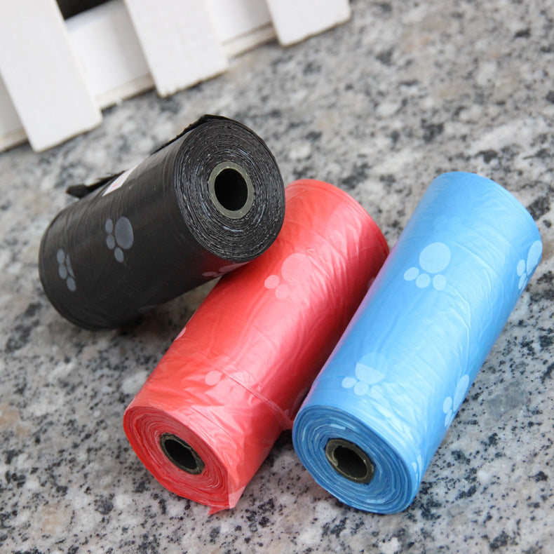 Pet garbage bag garbage bag mini garbage bag poop picking bag kitchen household flat garbage bag 15 pcs/roll trash can plastic bag pet supplies