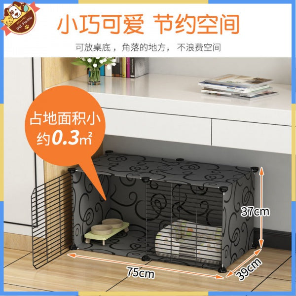 Cat Cage Home Indoor Kittens Cat House Cattery Encryption Semi-Closed Cat Cabinet Two-Layer Small Pet Cat Villa oGZ9