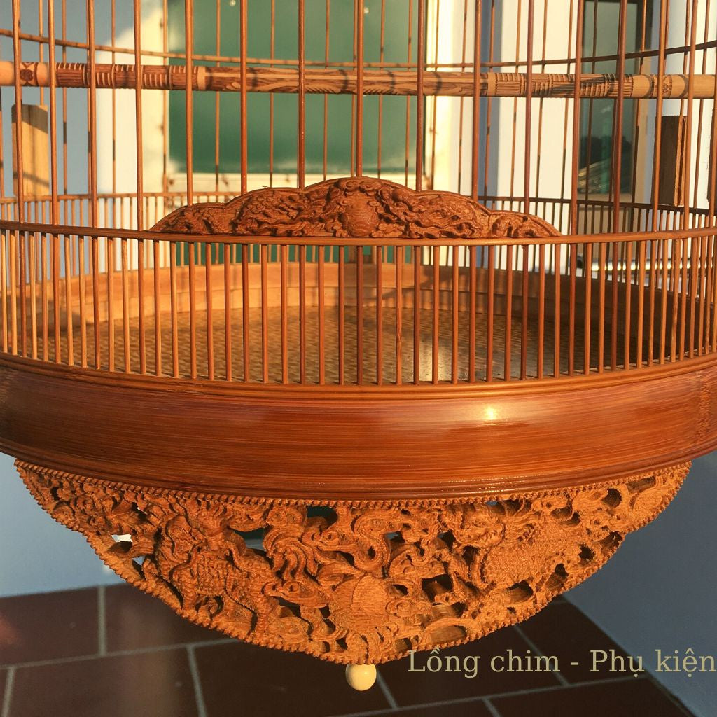 Birdcage, Bird Cage With Beautiful Motifs Old Bamboo Bird