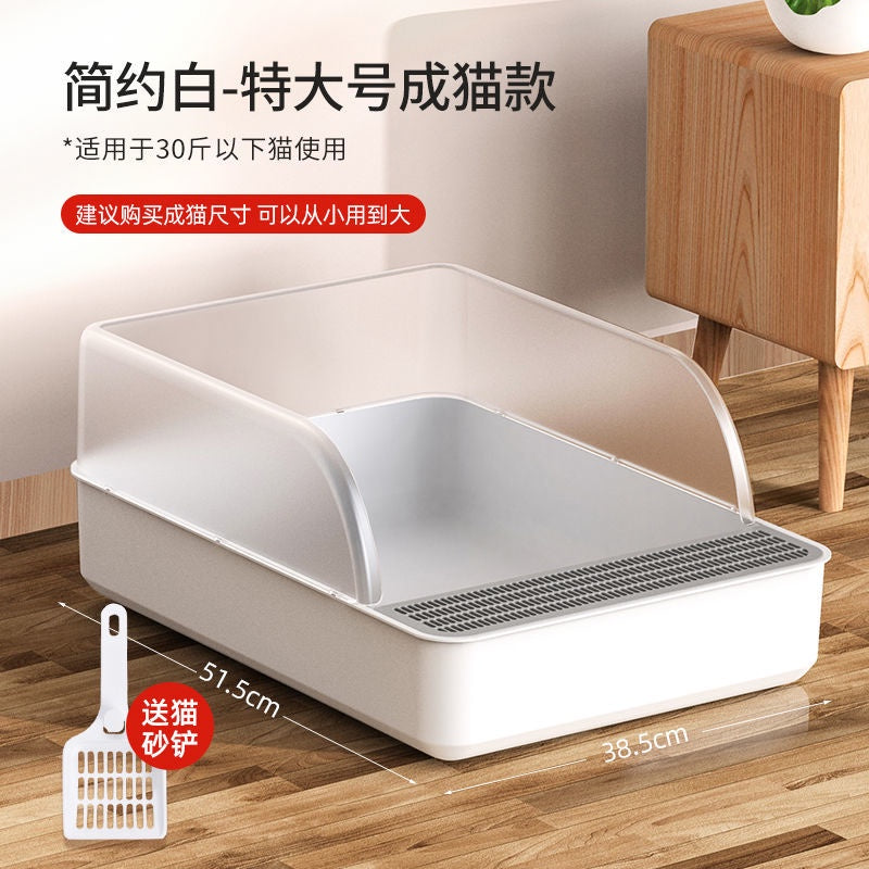 Pazazz Litter Box Semi-automatic Pet Cat Litter Box Fully Enclosed Anti-splash Litterbox