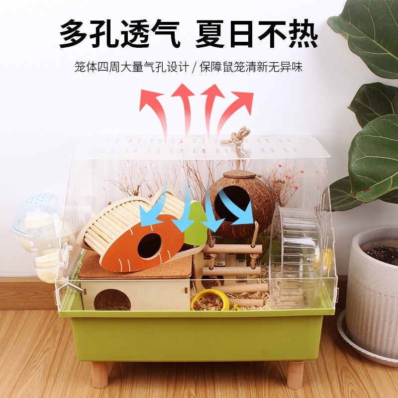 Really Cute Hamster Cage Acrylic Large Transparent With Accessories Set Dedicated Golden Silk Bear Cheap Large Acrylic Super Villa Supplies Breeding Box