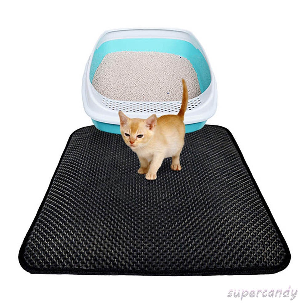 Cat Litter Mat Pad EVA Waterproof Double Layer Anti-slip Durable Trapper Bottom