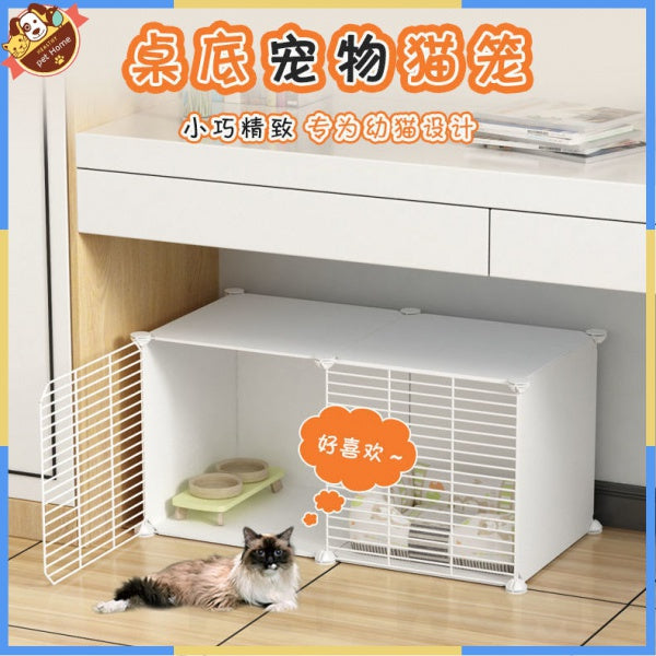 Cat Cage Home Indoor Kittens Cat House Cattery Encryption Semi-Closed Cat Cabinet Two-Layer Small Pet Cat Villa oGZ9