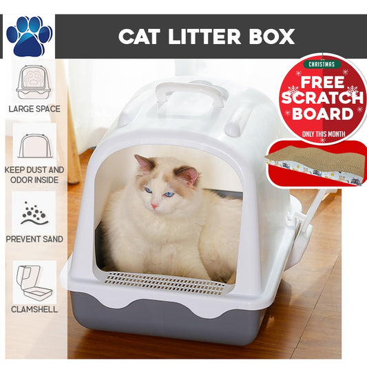 [ SG SELLER ] Cat Litter Box With Door/ Large capacity / Pet / Litter / Toilet / Sand box