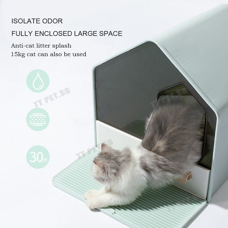 Byto Cat Litter Box Fully Enclosed Litter Box Large Space Odor-proof Cat Toilet Drawer Type Cat Supplies