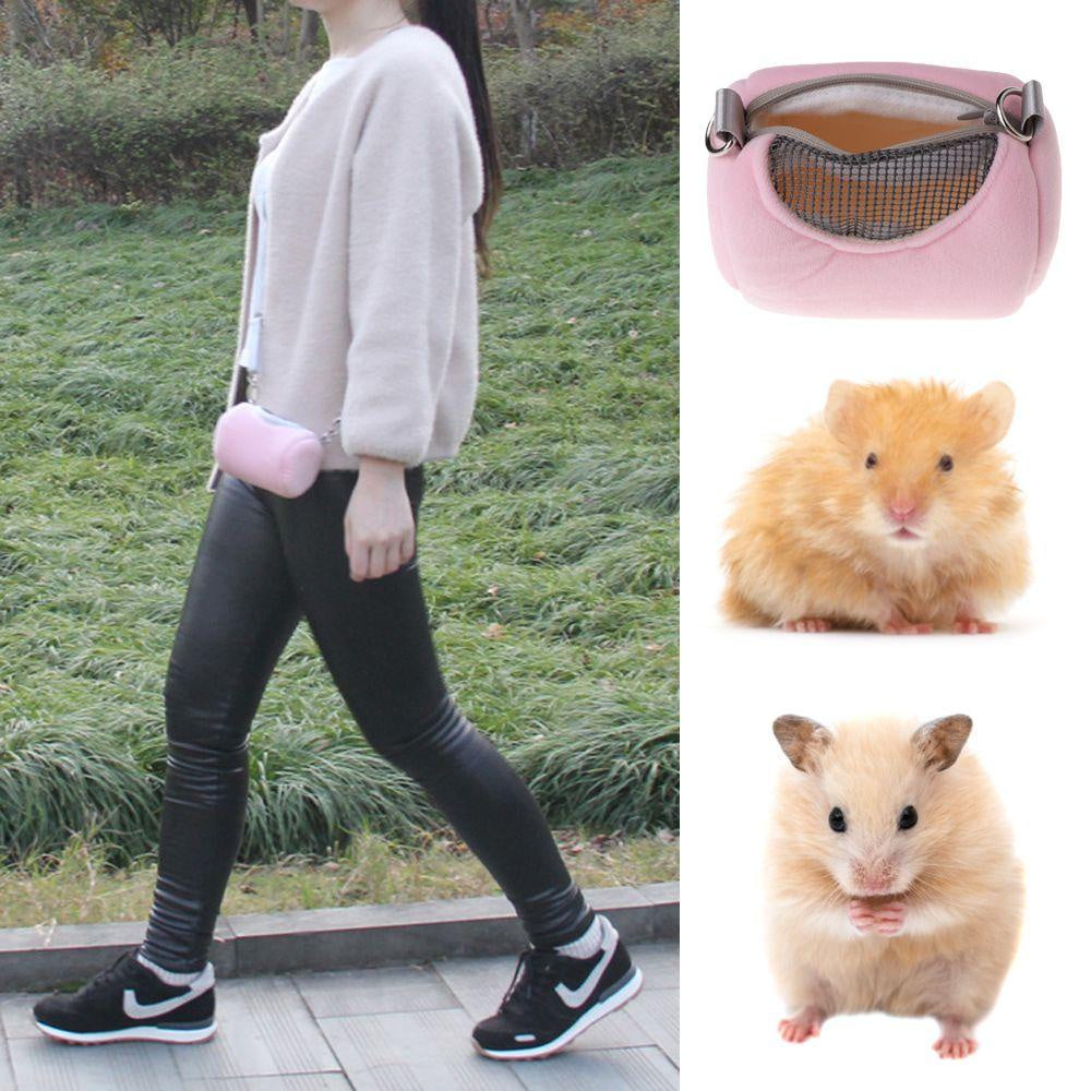 [READY STOCK] Hamster Carrier Bag Portable Breathable Hedgehog Mesh With Straps Small Pet Carrier Bag