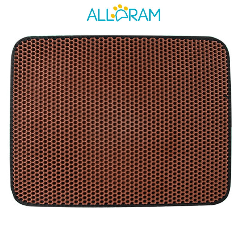 Alldram Square Cat Litter Mat  Cat Litter Mat Double Layer Waterproof Urine Proof Trapping Mat