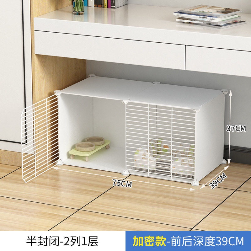 Cat Cage Home Indoor Kittens Cat House Cattery Encryption Semi-Closed Cat Cabinet Two-Layer Small Pet Cat Villa oGZ9