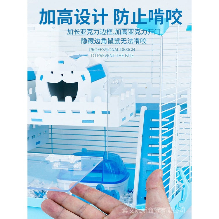 【In stock】Pet Shangtian hamster cage 47 basic cage Golden Bear super villa 60 acrylic hamster supplies set cage LUEZ