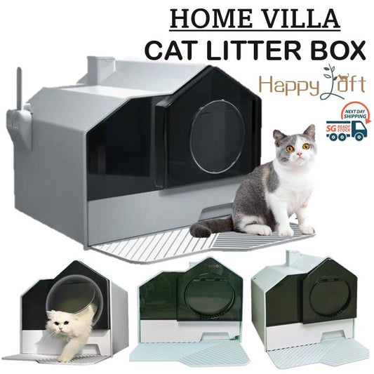 Large Cat Litter Box Full Enclosed Cat Litter Box Cat Toilet Cat Villa House Box Front Entrance Litter Box