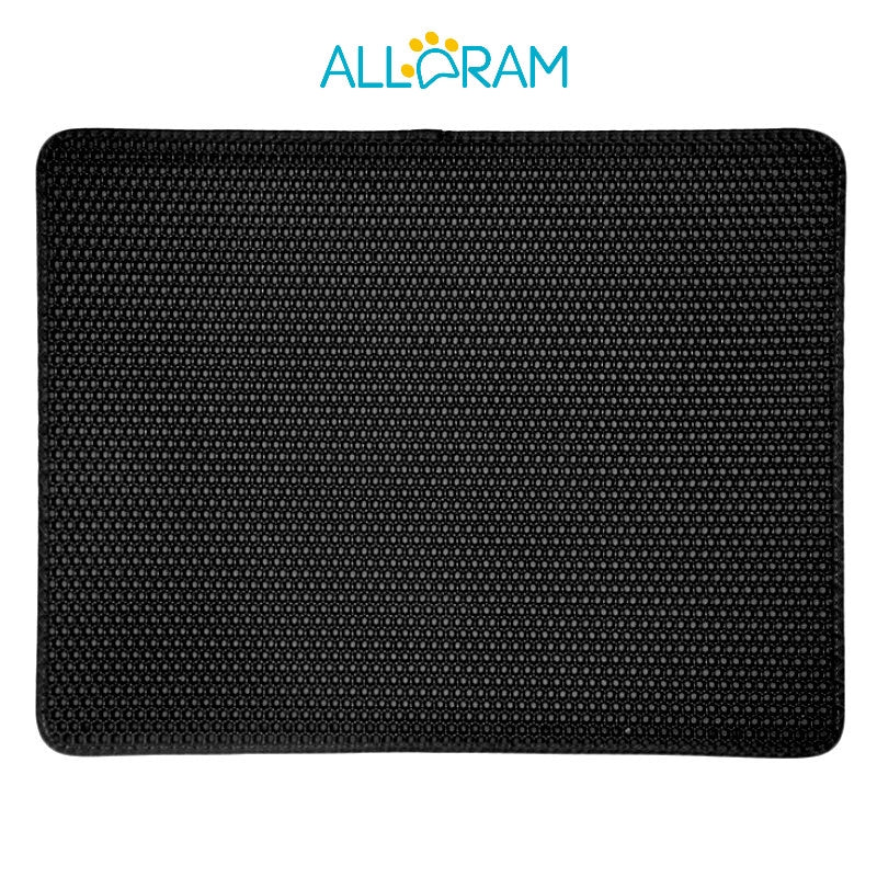 Alldram Square Cat Litter Mat  Cat Litter Mat Double Layer Waterproof Urine Proof Trapping Mat