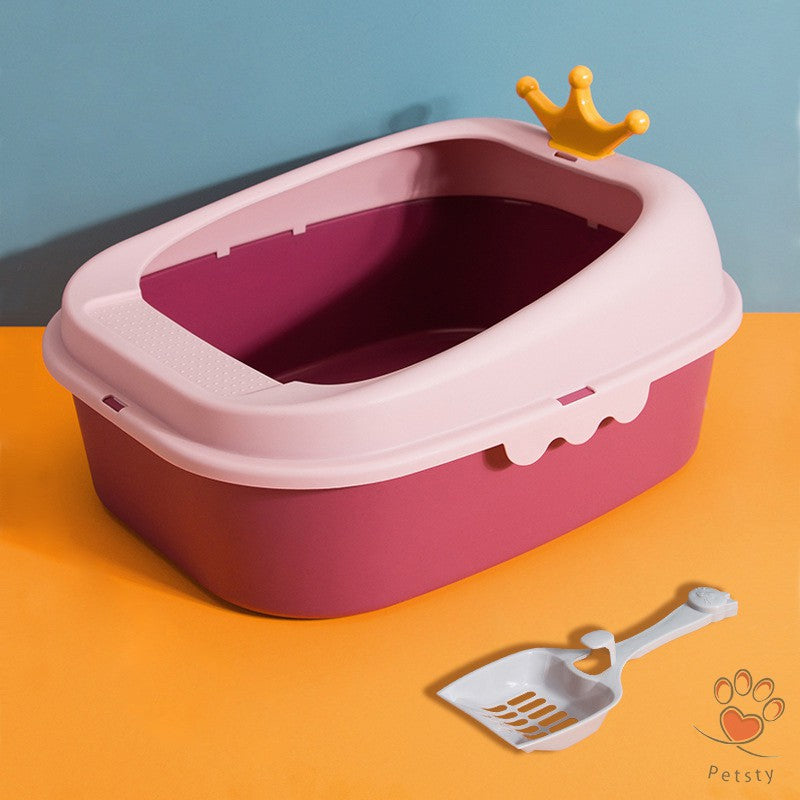 【PETSTY】Open Lid Cat Litter Box