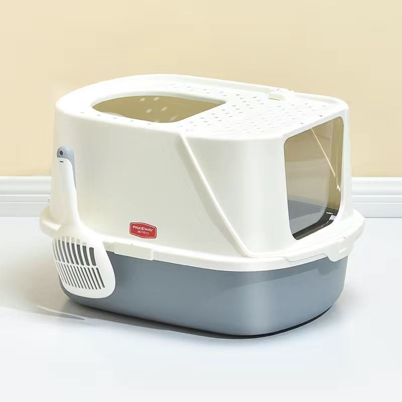 Pazazz Litter Box Semi-automatic Pet Cat Litter Box Fully Enclosed Anti-splash Litterbox