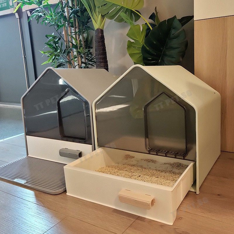 Byto Cat Litter Box Fully Enclosed Litter Box Large Space Odor-proof Cat Toilet Drawer Type Cat Supplies