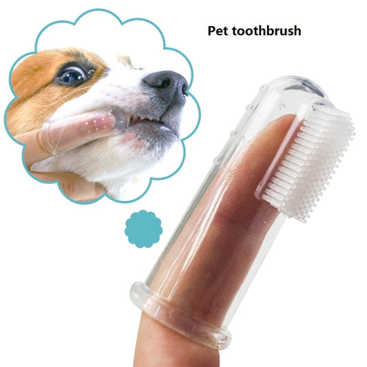 Pet Toothbrush Super Soft Pet Finger Toothbrush Dog Brush Bad Breath Tartar Teeth Care Tool Pet Cleaning Silicagel Supplies