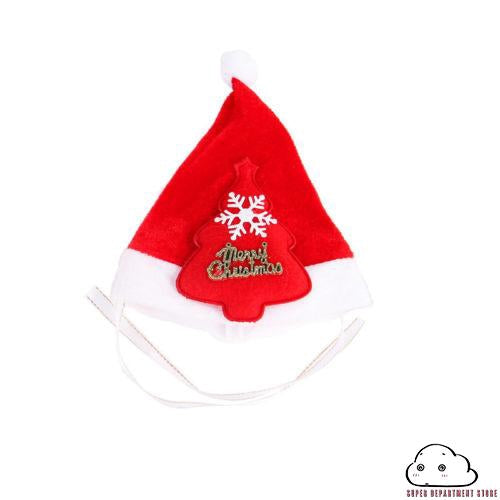 UOE-Christmas pet hat santa claus puppy cat costume hat red cute reindeer hat