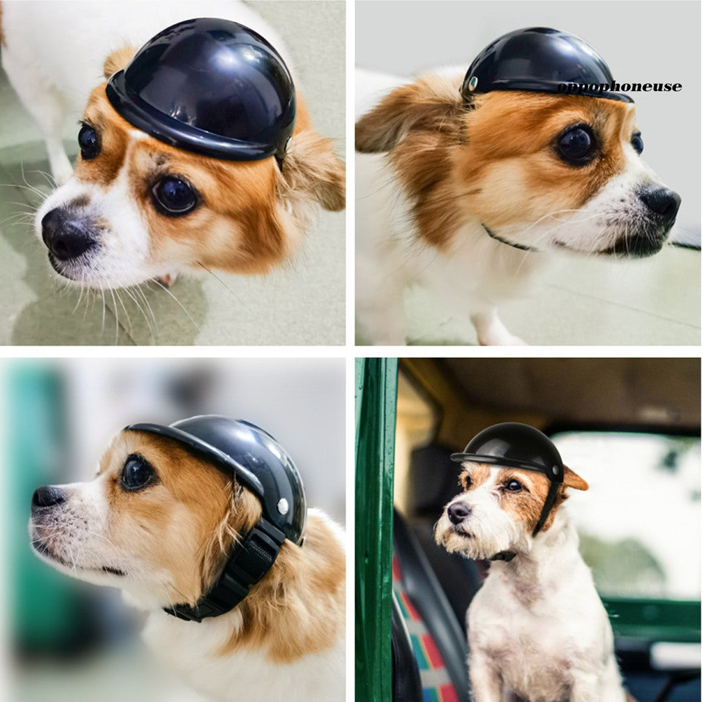 CWYP_Fashion Pet Dog Cat Motorcycle Safety Helmet Protective Hat Ridding Cap Headwear