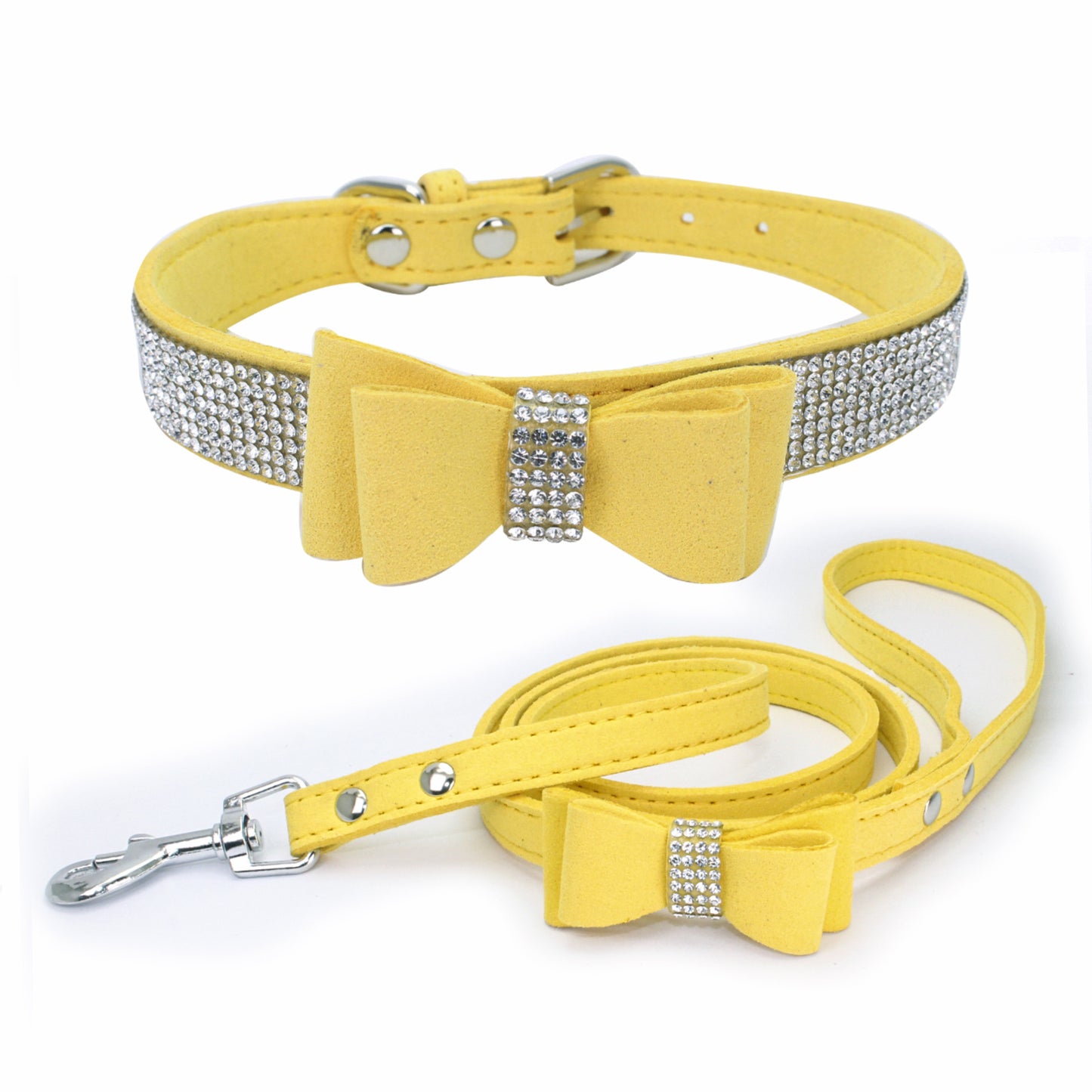 Amazon explosion water drill pet collar super fiber bow dog dog collar bow with diamond cat loop custom